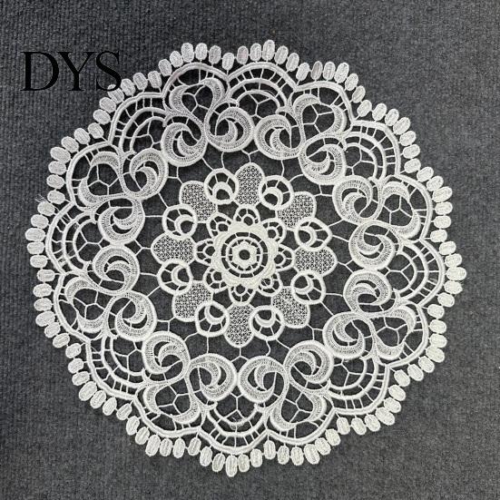 Elegant Table Decor White Lace Placemat, Round Oval Vintage Doily, Embroidered Placemat Mold-resistant Coaster for Cup Vase Dining Wedding Party