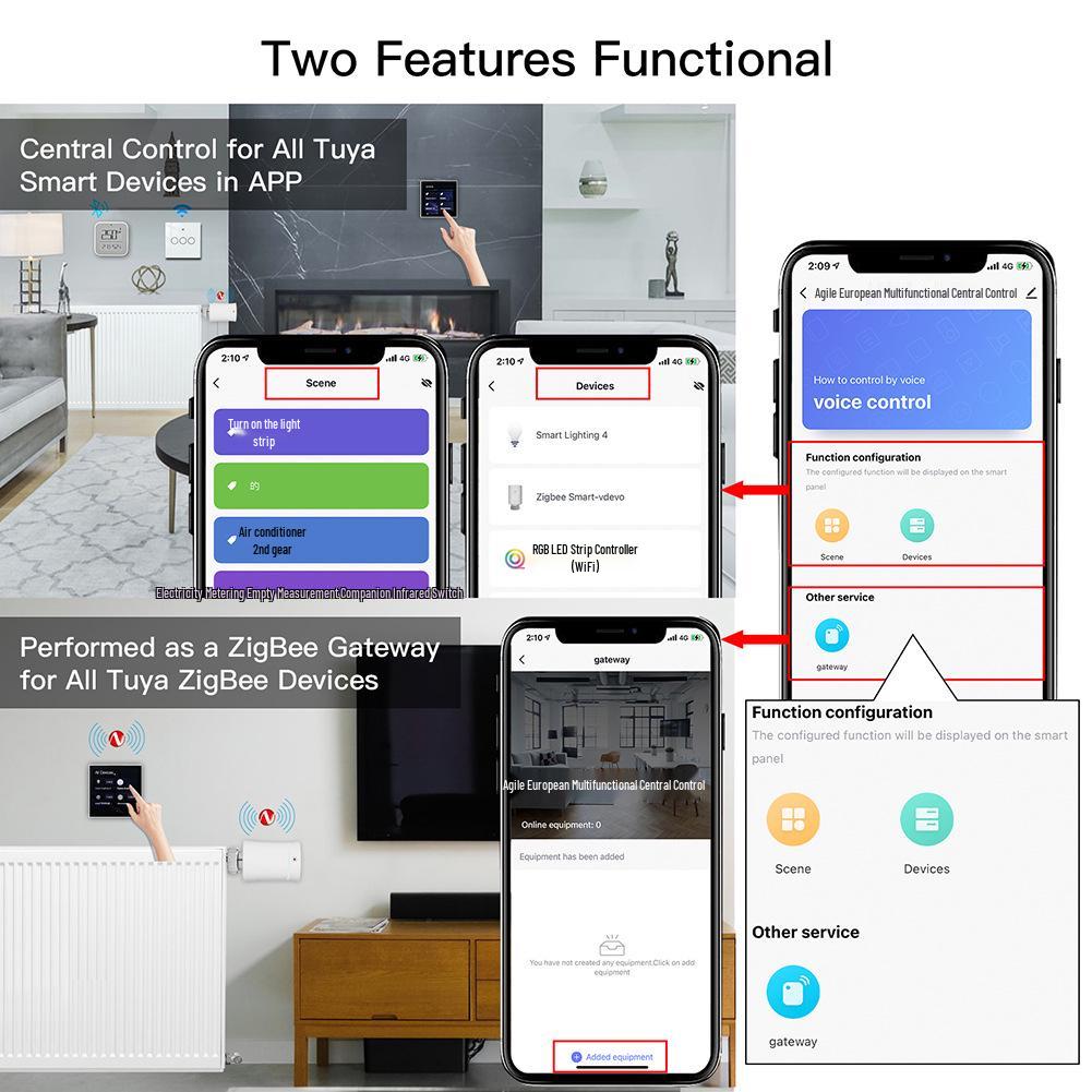 Tuya 4-inch Smart Home Touchscreen Hub with Built-in Alexa and Scene Control