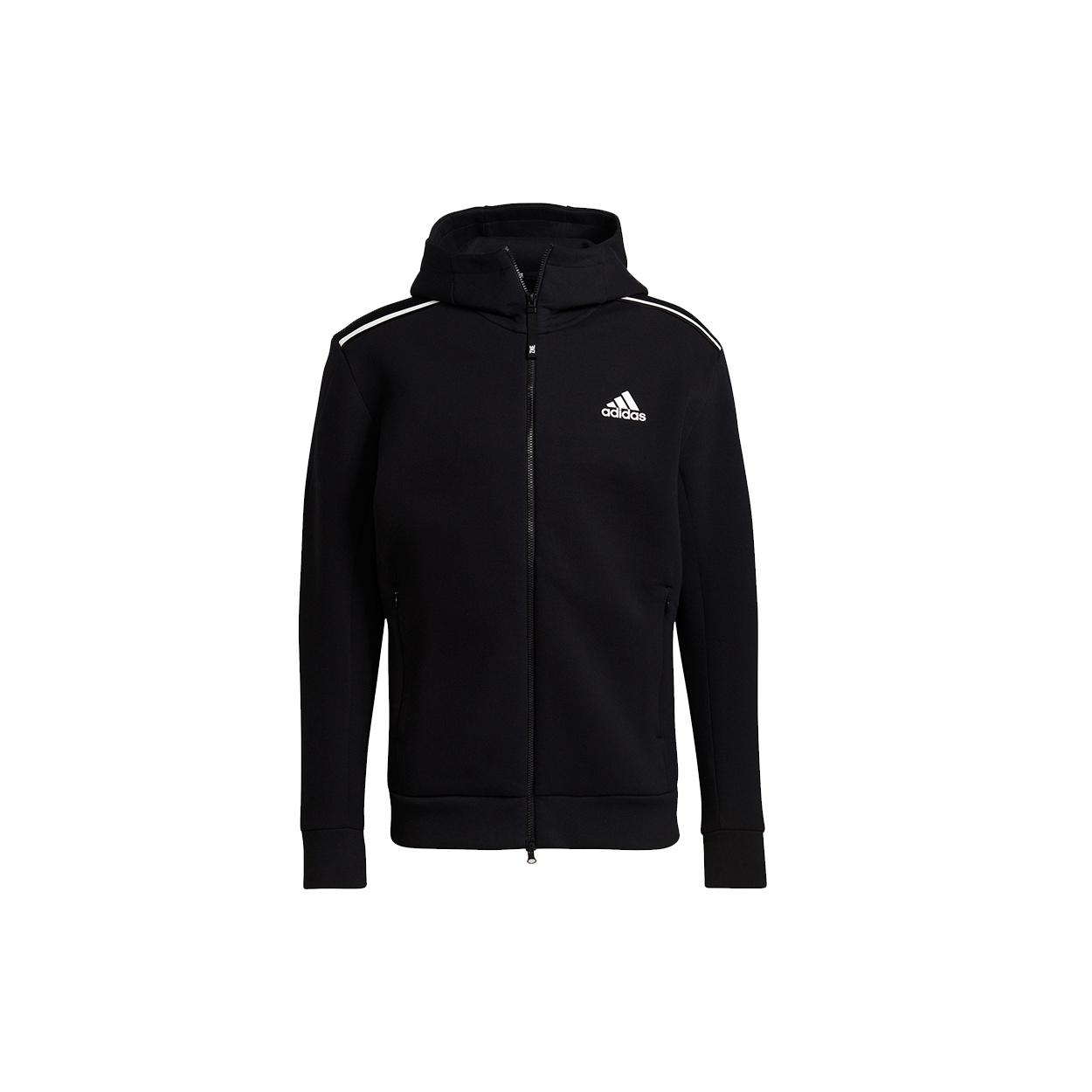 adidas M Zne Hood Logo Printing Sports Hooded Jacket Black Men s GT9780 S