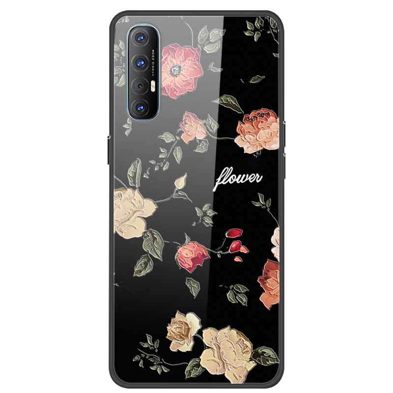 Tempered Glass Case For Oppo Reno 3 Pro 5G Case 6.5" Hard Phone Back Cover Soft Bumper For Oppo Reno3 Pro Case Funda Para PCRM00