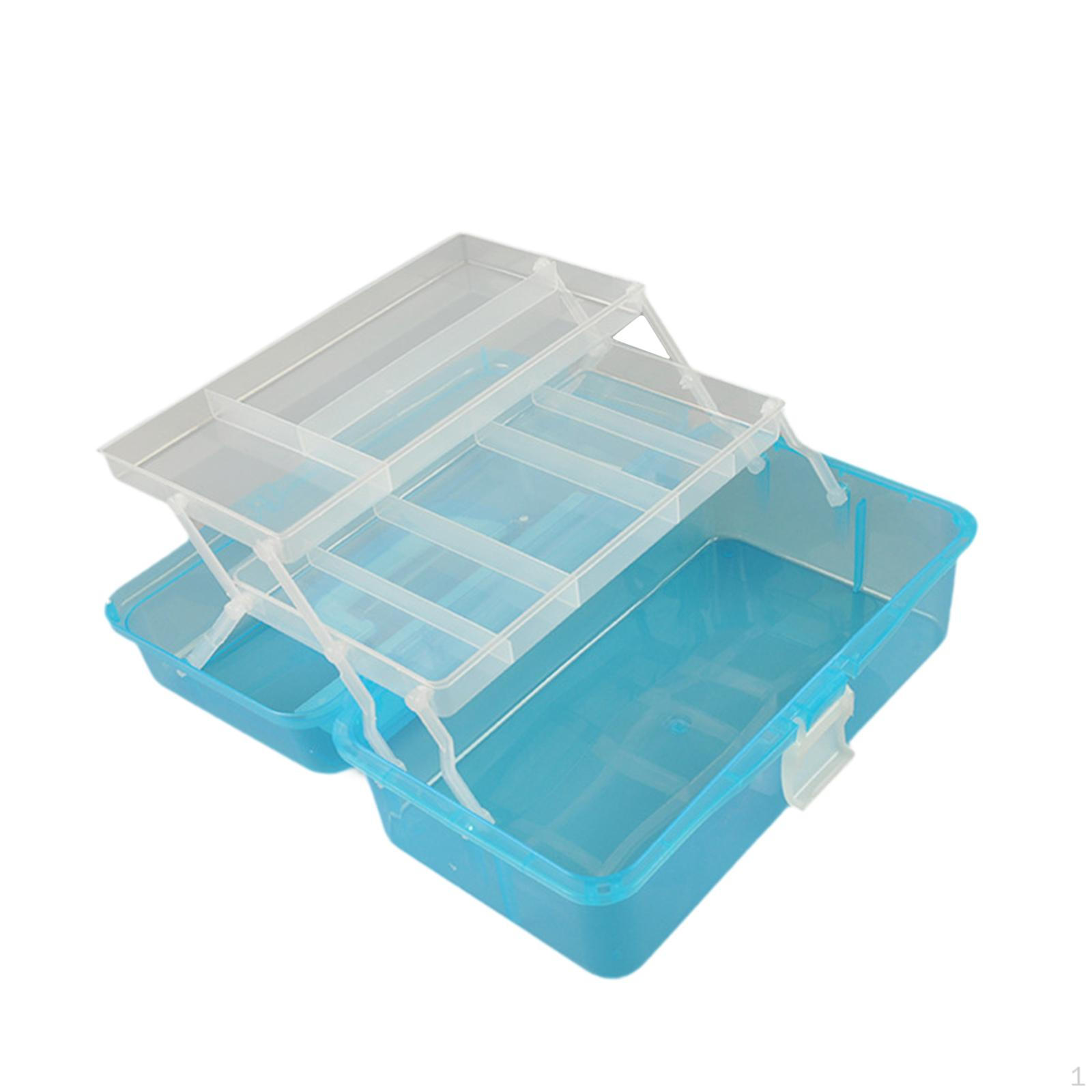 

3-слойная складная модель ящик для хранения инструментов прочный складной чехол с легким доступом для Light Blue Clear