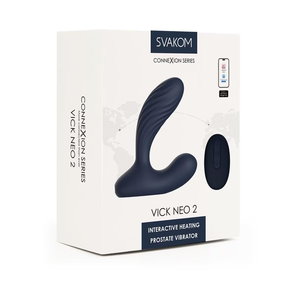 SVAKOM Vick Neo 2 Interactive Heated P-Spot Vibrator, App Remote Control, 38C Warming, Prostate Massager, Unisex Adult Toy