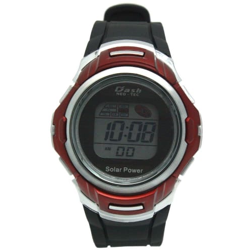 Arias Men's Solar Digital Watch with Dash Function, Waterproof, Multi-Function, Urethane Strap, AD06717-SOL-11, Black
