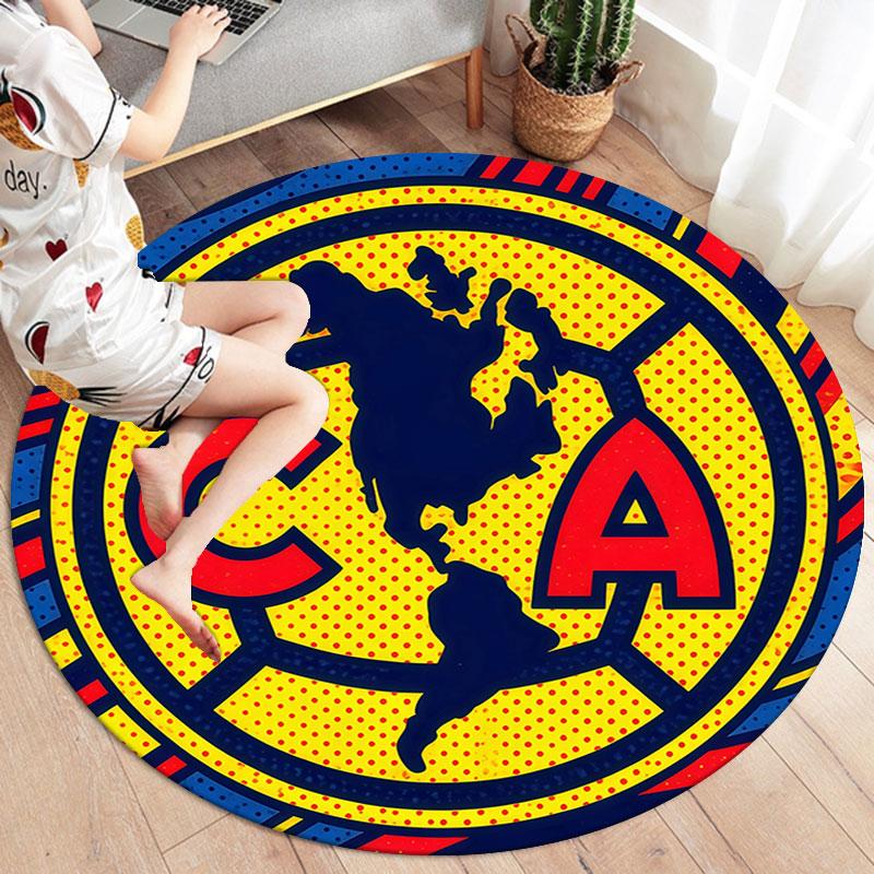 Club America Round Area Rug,Carpet Rug for Living Room Bedroom Sofa Playroom Decor,Non-slip Floor Mat