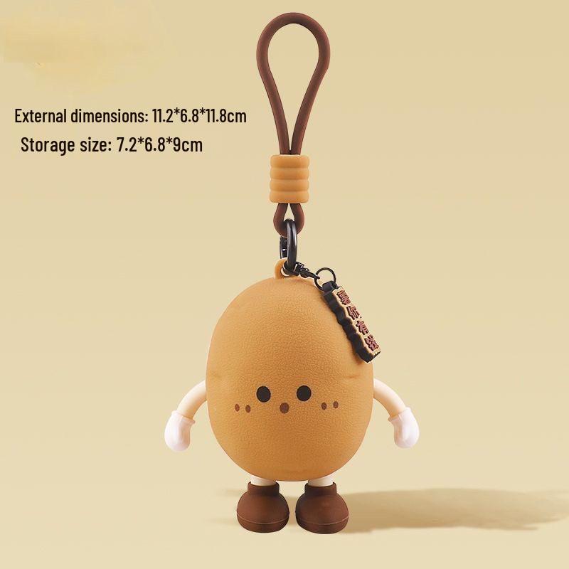 Cute Silicone Vegetable Coin Purse: Shiitake Mushroom & Potato Design for Earphone and Key Storage