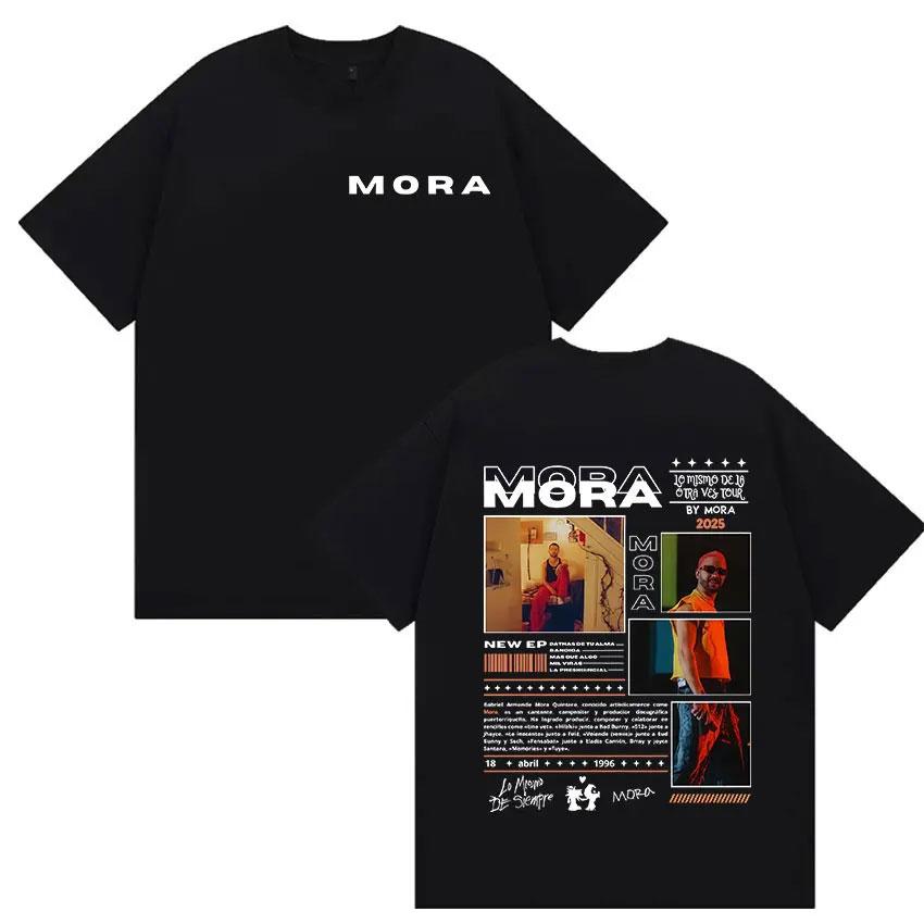 Rapper MORA Tour 2025 Summer Merch 100 Pure Cotton Printed Tshirt Mens Women Vintage High Quality FashionHip Hop Oversized