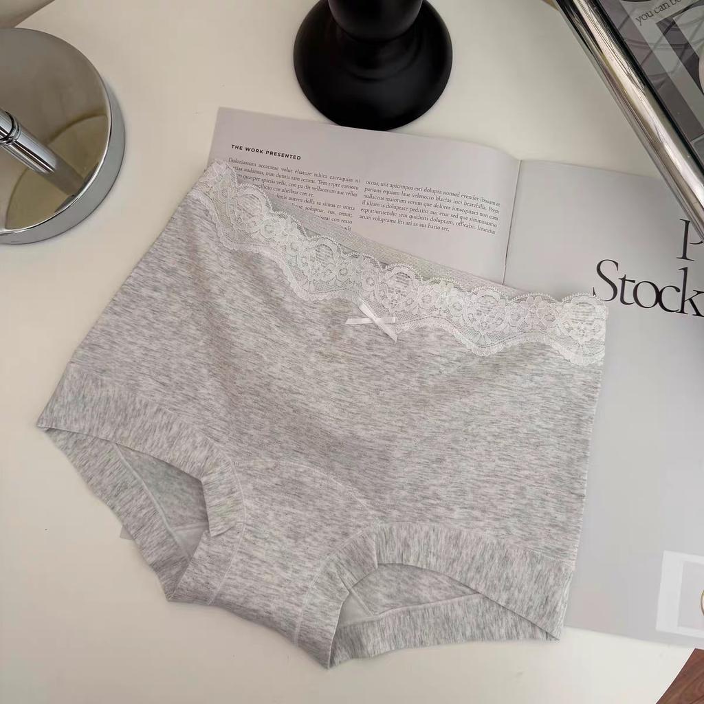Women's Flat Corner Underwear Cotton Extended Crotch Lace Edge Wrapped Underwear Women's Underwear