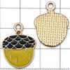 20pcs Thanksgiving Pendants: Colorful Enamel Pumpkin, Turkey, Maple Leaf Charms for DIY Jewelry Accessories