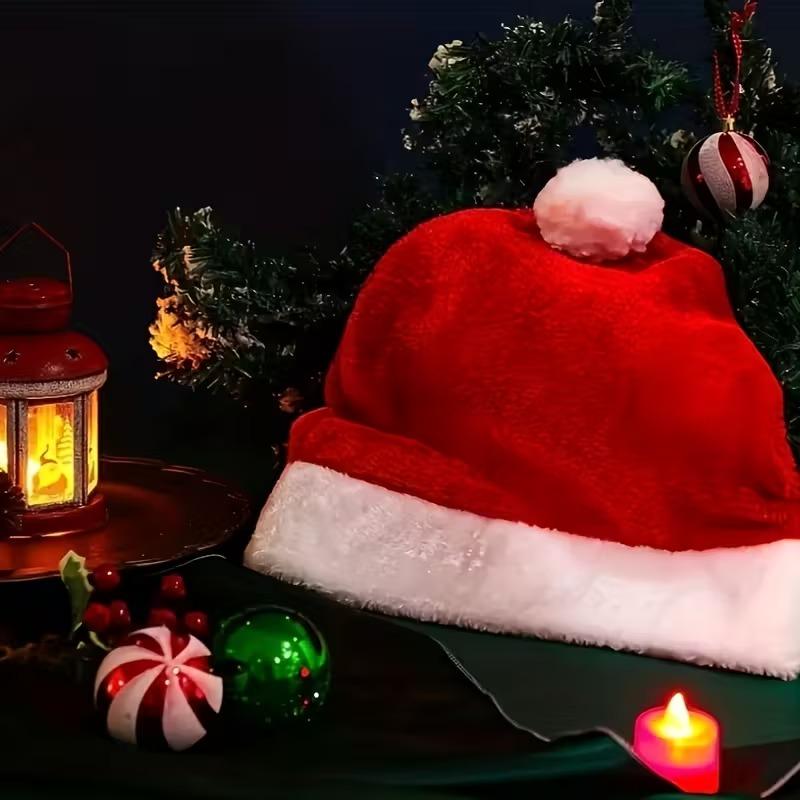 Weihnachts-Autositz-Kopfstützenbezug Weihnachtsornamente Sitzschutz Weihnachtsmannmütze Autodekoration Autositzzubehör