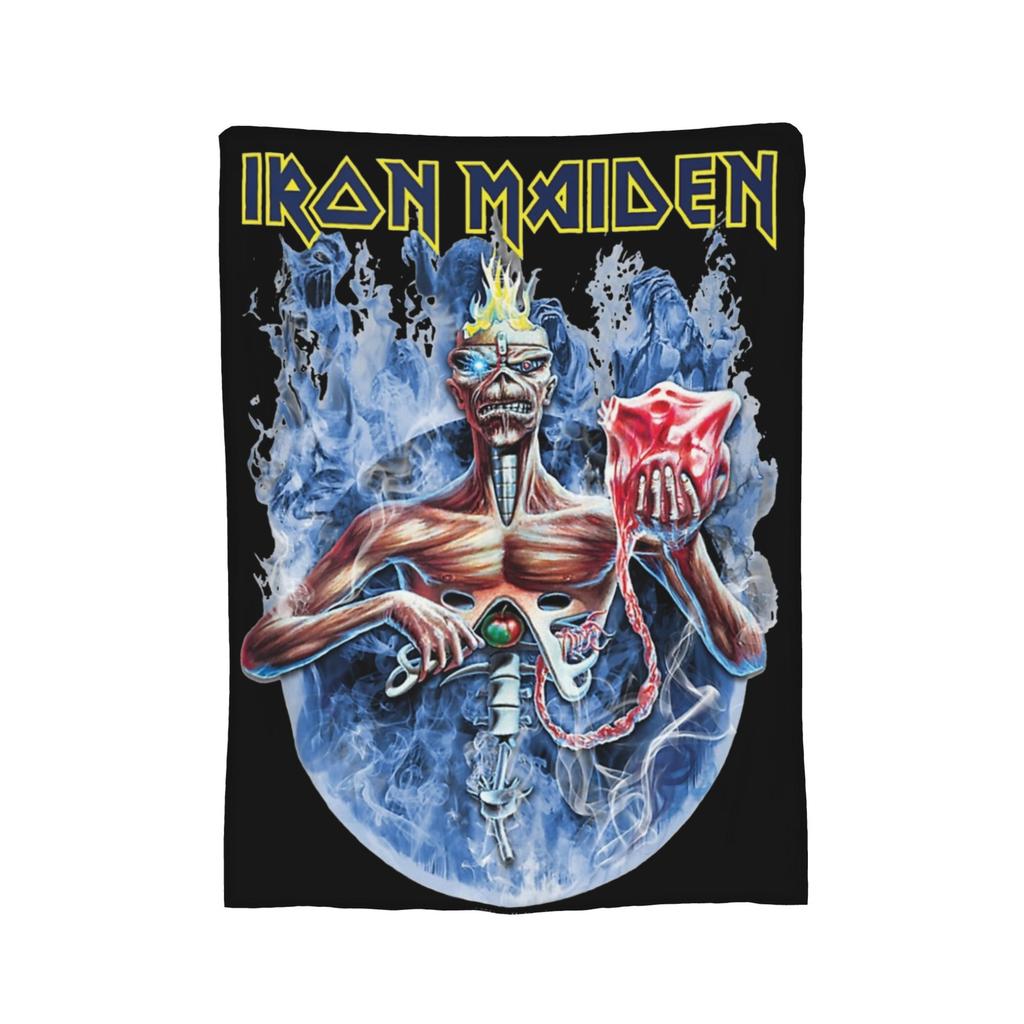 The Son Skeleton 7th Horn I-Iron M-Maidens Blankets Heavy Metal Wool Throw Blankets Summer Air Conditioning Portable Bedspread