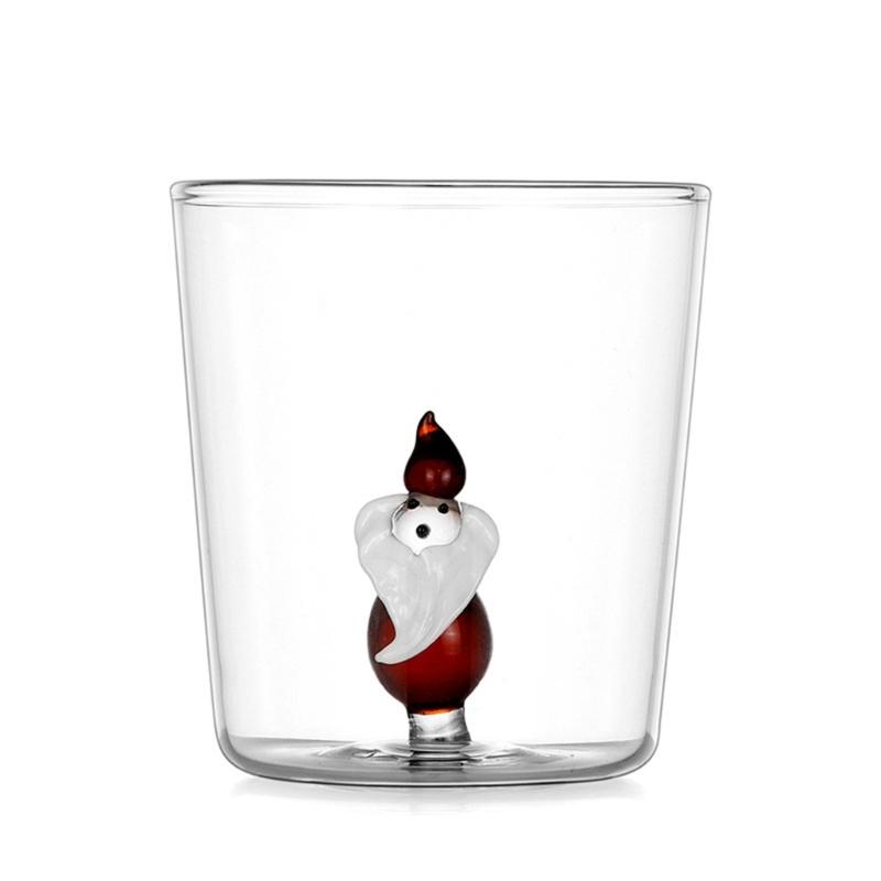 Unique Christmas Glass Mug Elegant 3D Christmas Glasswares Wreath Designs Cup for Holiday Celebration