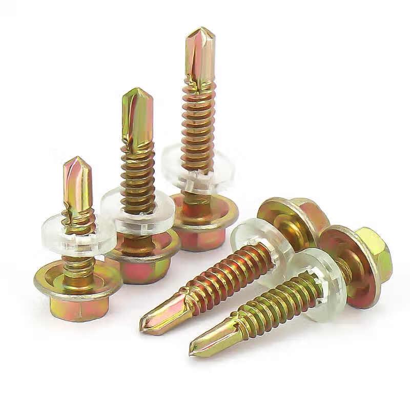 Yellow Zinc Plated External Hex Self-Drilling Screws