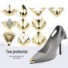 Women's Pointed Toe High Heel Protector - Leather Anti-Kick Decorative Cover with Metal Cap for Shoe Protection.
