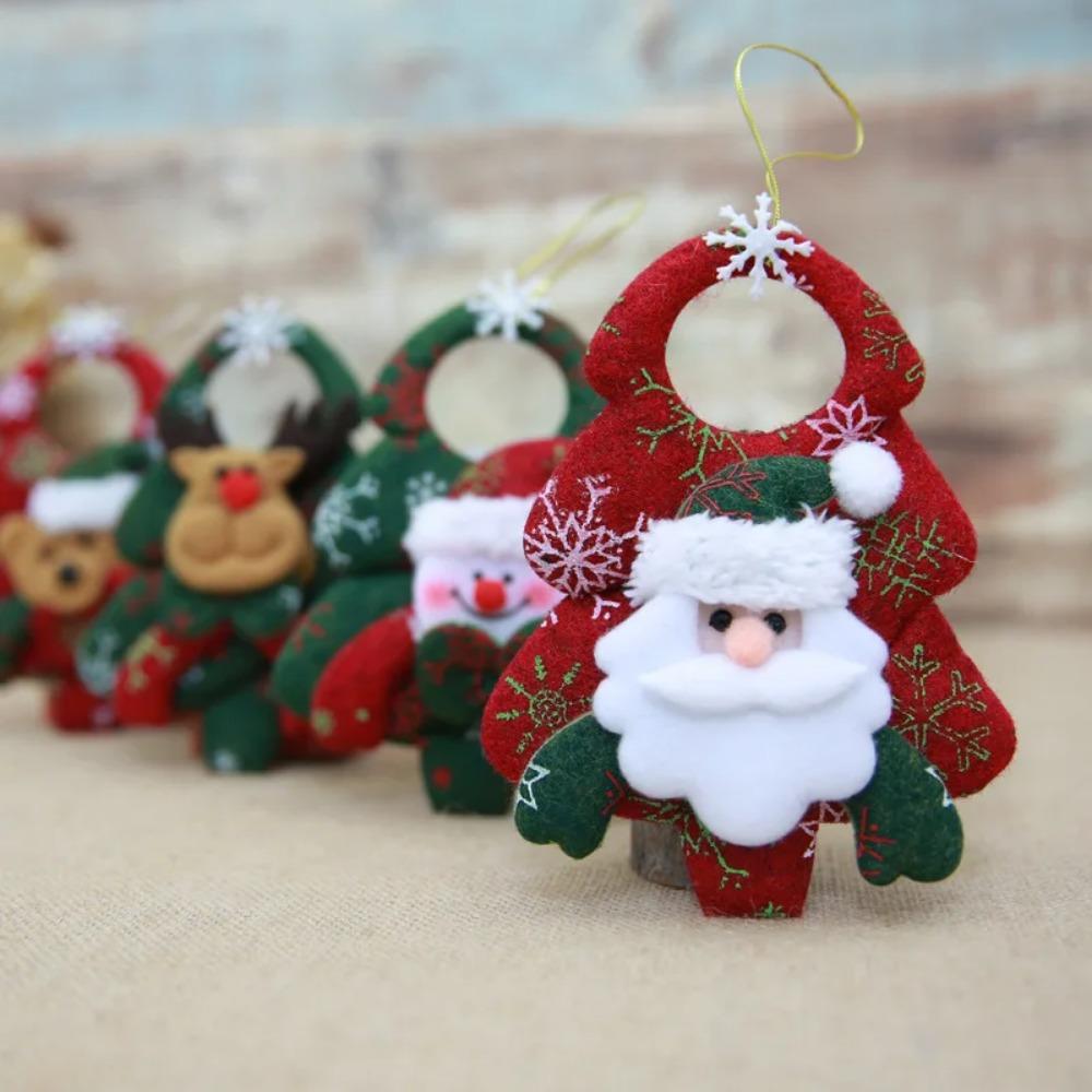 Christmas Dolls Retractable Santa Claus Snowman Elk Toys Xmas Figurines Christmas Gift For Kid Red Xmas Tree Ornament