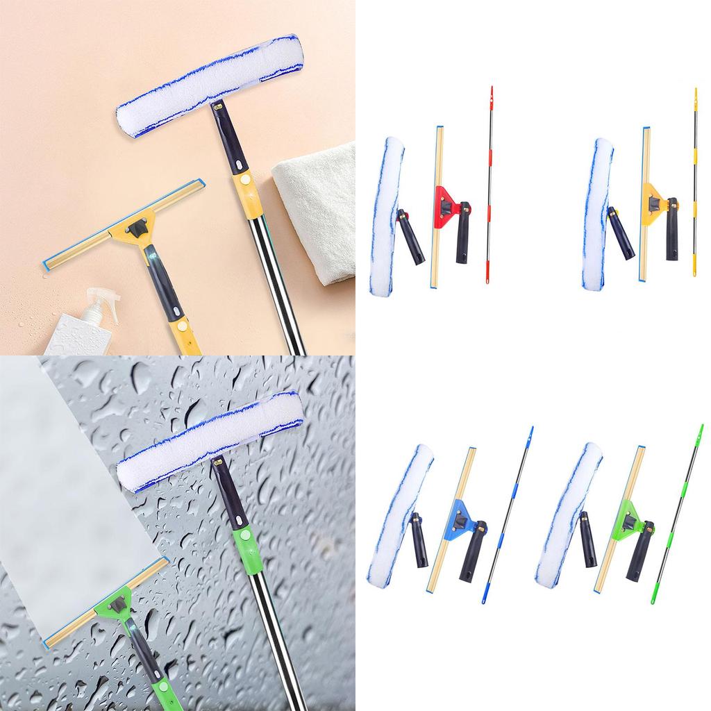 3Pcs Glass Cleaning Scraper Set Window Cleaner Tool Self Assembly Rotate Glass Cleaner Tool for Car Patio Bathroom Shower Window