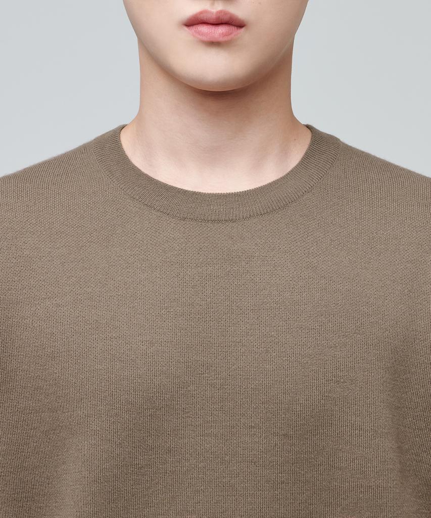 MUSINSA STANDARD Minimal Crew Neck Knit [Mocha]