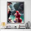 Disney Diamond Painting Little Mermaid Illustration 5D DIY Full Round Diamond Mosaic Cartoon Embroidery Art Painting Home Decoration