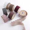5 Yards Velvet Ribbon Tape with Round Dots for Gifts Box Packaging Wedding Event Party Decor DIY Hair Bow Accessory Cake Bouquet