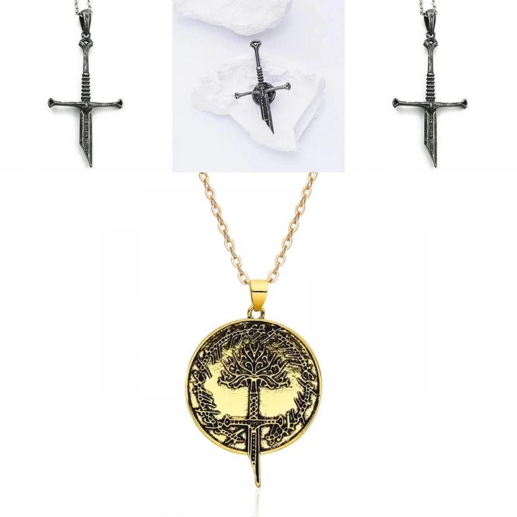 Stylish Punk Alloy Pendant Necklace Featuring Short Sword Design From