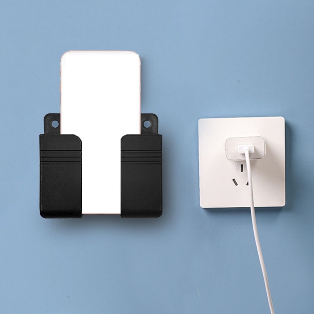 4Pcs Wall Mounted Mobile Phone Holder Punch Free Phone Plug Charging Holder  Bedroom