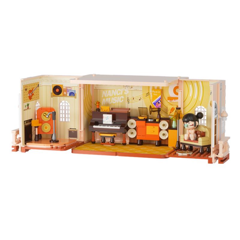 Jiaqi Blocks: Princess Nanci Bedroom & Music Room Set - Stackable House Street Scene Ornaments for Girls