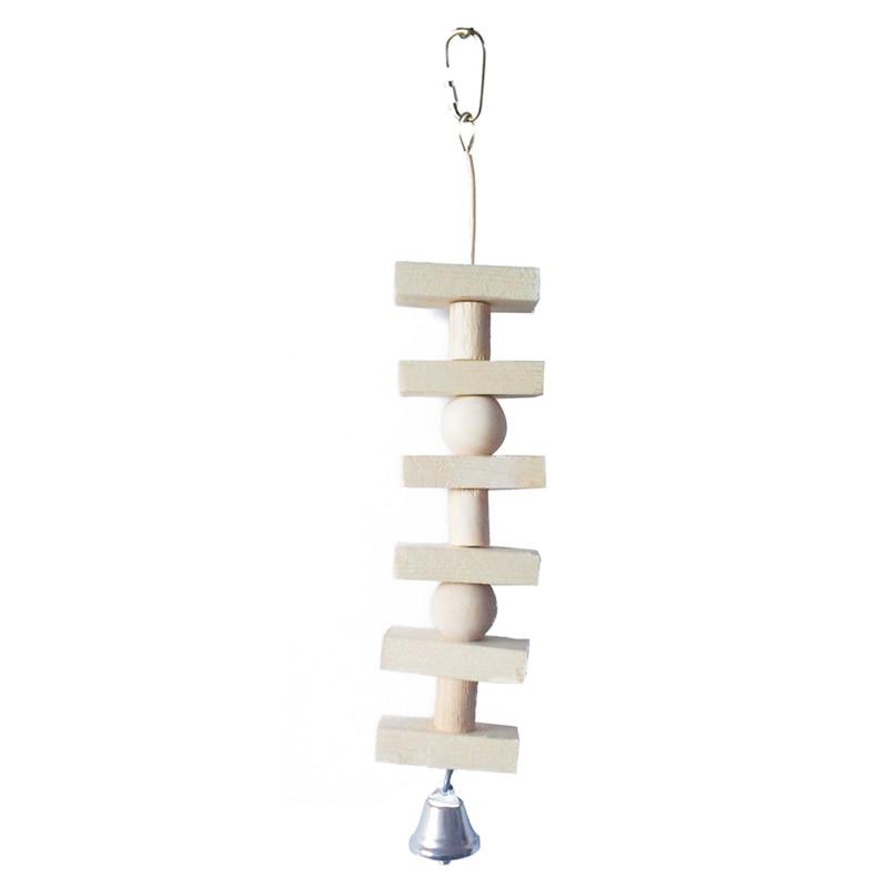 Bird Parrot Toys Natural Wood Chewing Toy Bird Cage Toys Hanging Swing Hammock Climbing Ladders for Small Parakeets