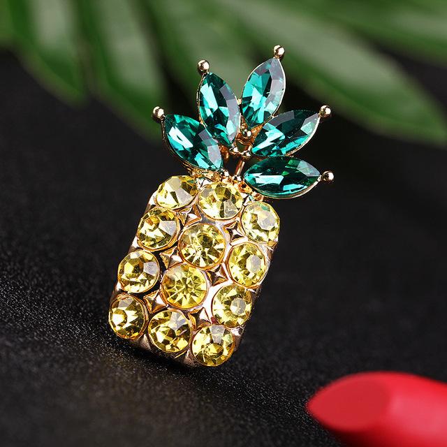Pearl Crystal Pineapple Brooch Pins Women 'S Clothing Accessories Brooches Collar Pins Women 'S Jewelry