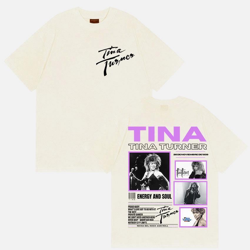 

2025 New Tina Turner Tour 2025 Graphic T Shirt Men Women Vintage High Quality Fashion T-shirts Hip-hop Clothing Oversized 3XL