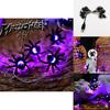 Halloween Spider String Lights Purple Color Bright And Long-lasting Indoor/outdoor Decorative Lighting