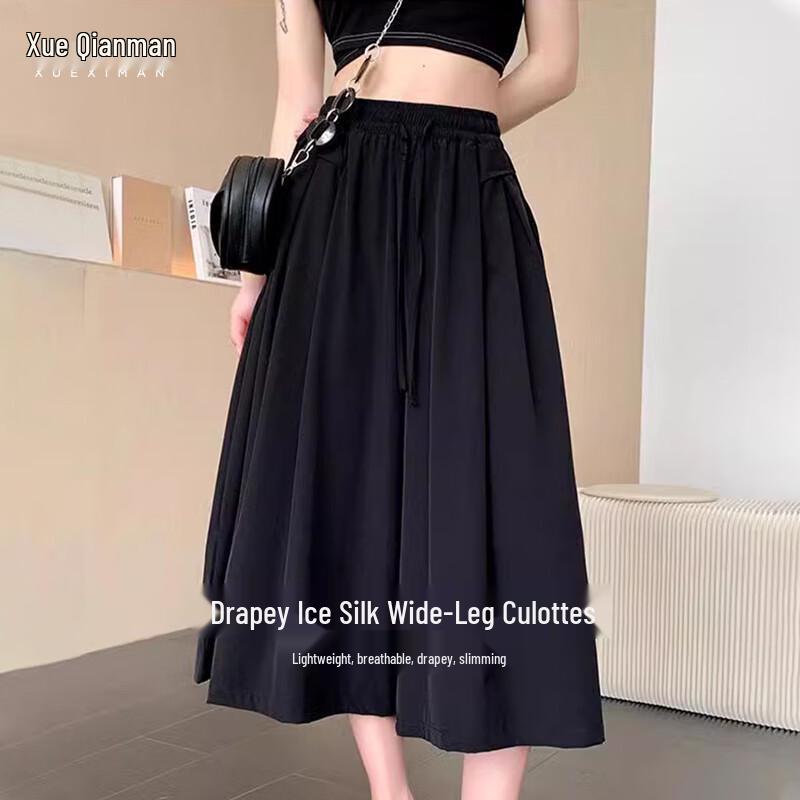 Women s Summer High-Waist A-Line Skirt-Pants XL