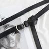 The Korean-style Black Small Belt Without Holes Is A Versatile Belt for Female Students. It Is Delicate and Soft, and Does Not Require Holes
