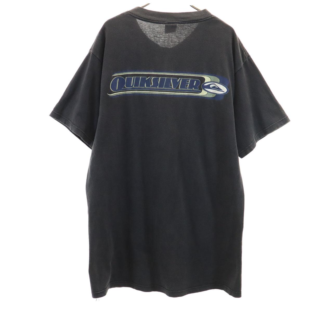 

Quiksilver 90s Made in USA Old Back logo Short sleeve T-shirt L black Men s Used