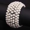 Exaggerated Pearl Metal Elastic Wide Bracelet Bracelet Female Big Brand Accessories