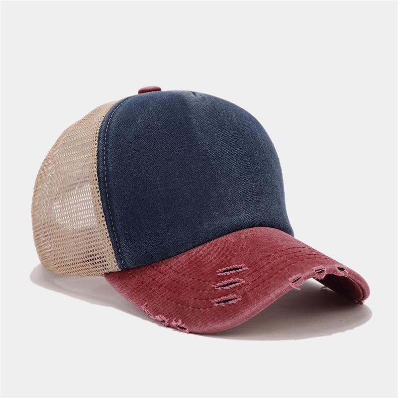 2024 Summer Cotton Solid Color Casquette Baseball Cap Adjustable Breathable Mesh Outdoor Snapback Hats for Men and Women 01