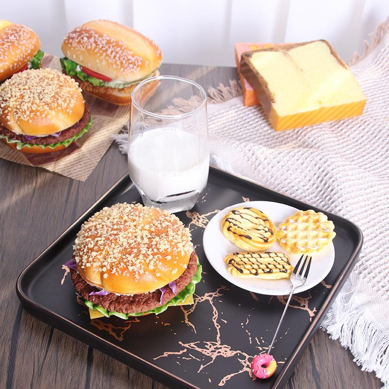 Simulation Hamburger Model Fake Bread Food Photography Props Store Cabinet Decoration Sample Artificial Kitchen Hamburger