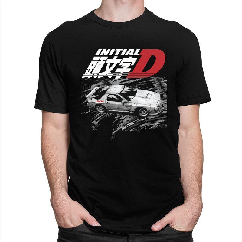 Custom Anime Initial D T Shirts Men Pure Cotton Tees Tshirt ShortSleeve Tshirt
