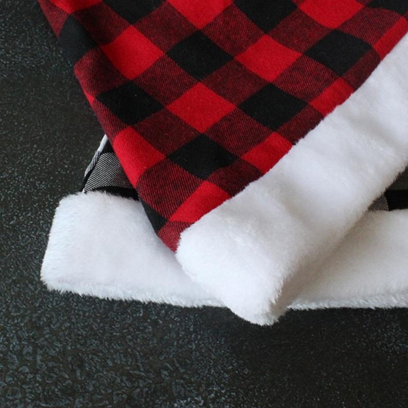 Adult Cosplay Santa Hat Comfortable Hat Traditional Lattice Pattern Christmas Santa Hat for Adult New Year Presents