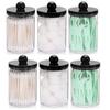 Q-Tip Halter 10oz Plastik Apothekergläser für Wattebällchen, Wattestäbchen, Zahnseide, Klare Badezimmerbehälter Aufbewahrungs-Organizer