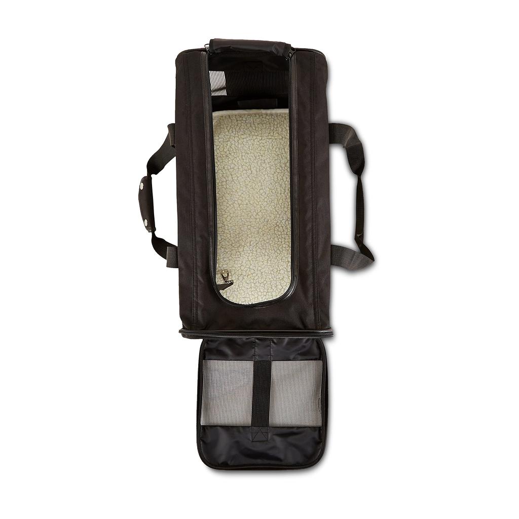 Amazon Basics Soft Carry Bag for Dogs and Cats (up to 10kg), Large, Black, 50 cm x 30.4 cm x 30.4 cm