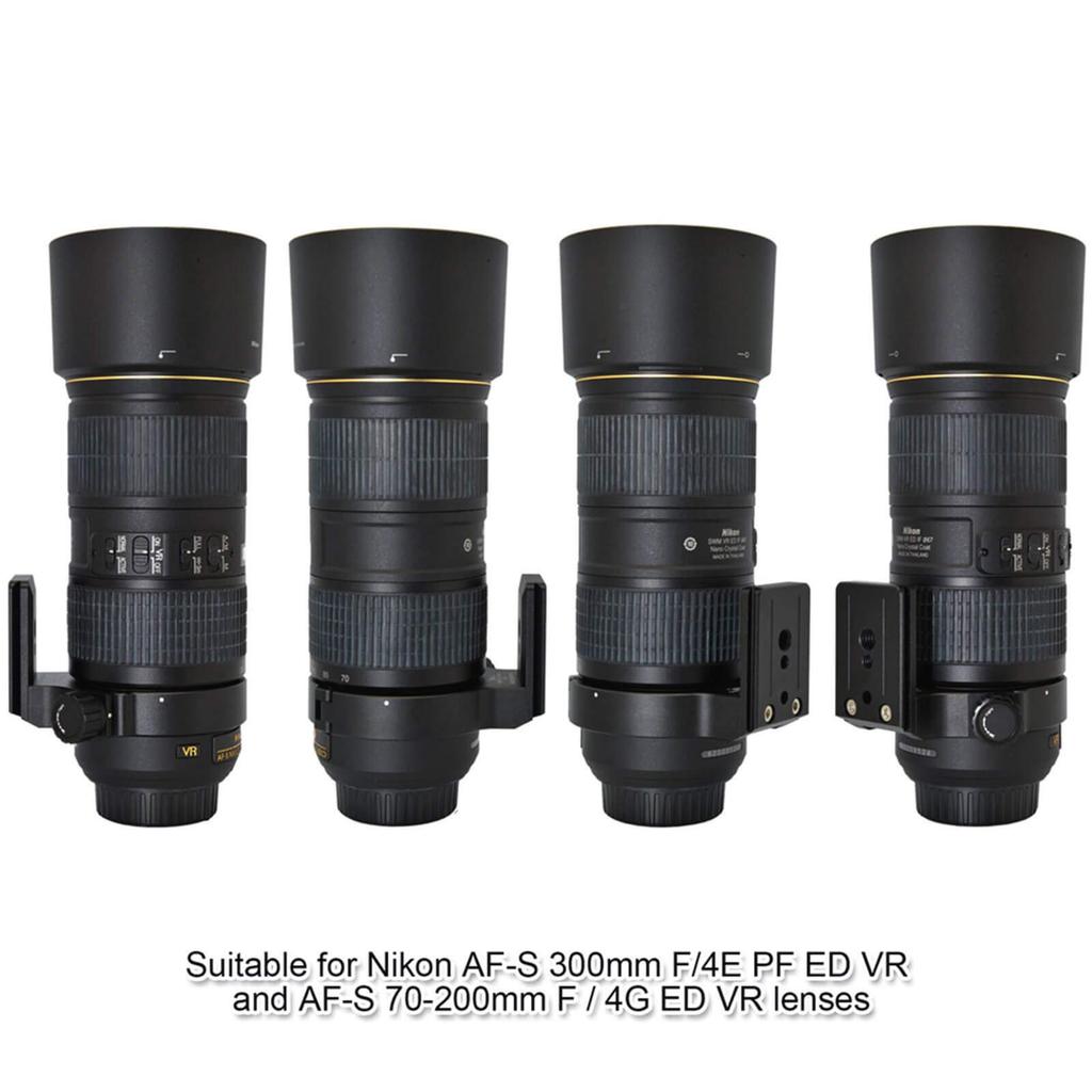 iShoot Tripod Collar Mount specifically designed for the Nikon 300mm PF ED VR and Nikon ED VR The lens support bracket collar features an plate at the