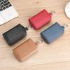 Leather Key Wallet With Double Zipper And Anti Fingerprint Protection For Daily Use