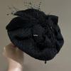 Luxury Feather Beret Headband: Women's Hair Accessory and Hair Tie, Half Hat, White Hair Cover
