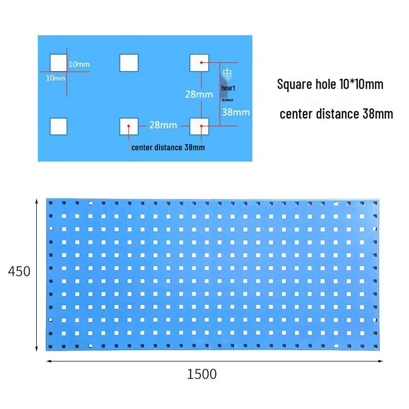 WEZHO Thick Square Hole Metal Pegboard