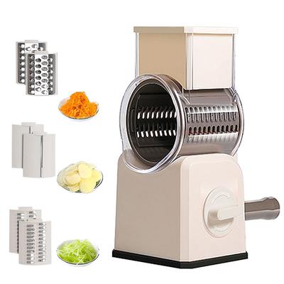 Rotary Cheese Grater Shredder Kitchen Speed Mandolin Vegetables Slicer Hand Crank Grinder with 3 Drum Blades for Chocolate Nuts