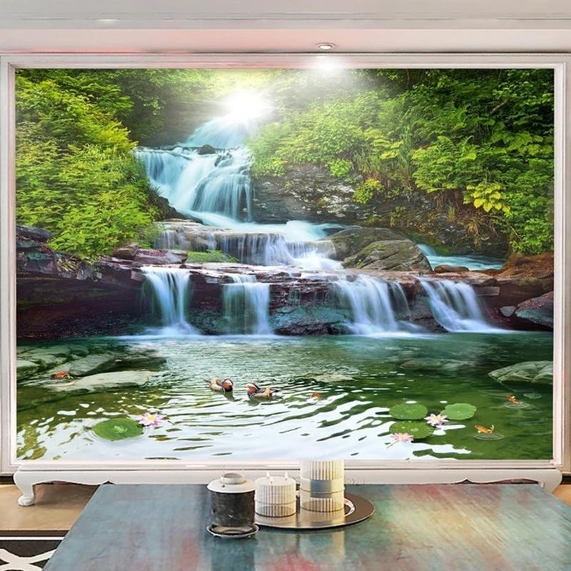 Mural Wallpaper 3d Waterfall Nature Landscape Wall Painting Living Room Tv Sofa Bedroom Study Home Decor Wall Papers