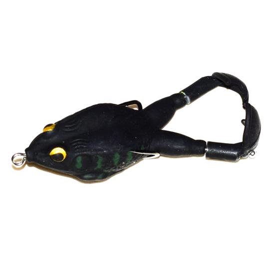Artificial Lure Fishing Bait Realistic Looking Bright Colors 3D Eyes Compact Portable Topwater Frog Bait Fish Gear for Beginners