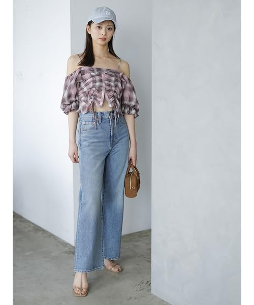 Snidel Cropped Varie Blouse SWFB251169 PNK Women's