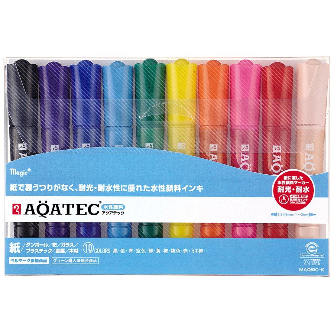 Teranishi Chemical Magic 10 Water-Based Pen, Aquatec, Colors, MAQ50C-10