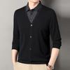Men's Fake Two Piece Polo Shirt Casual Fashion Long Sleeve Collar T-shirt Versatile Top