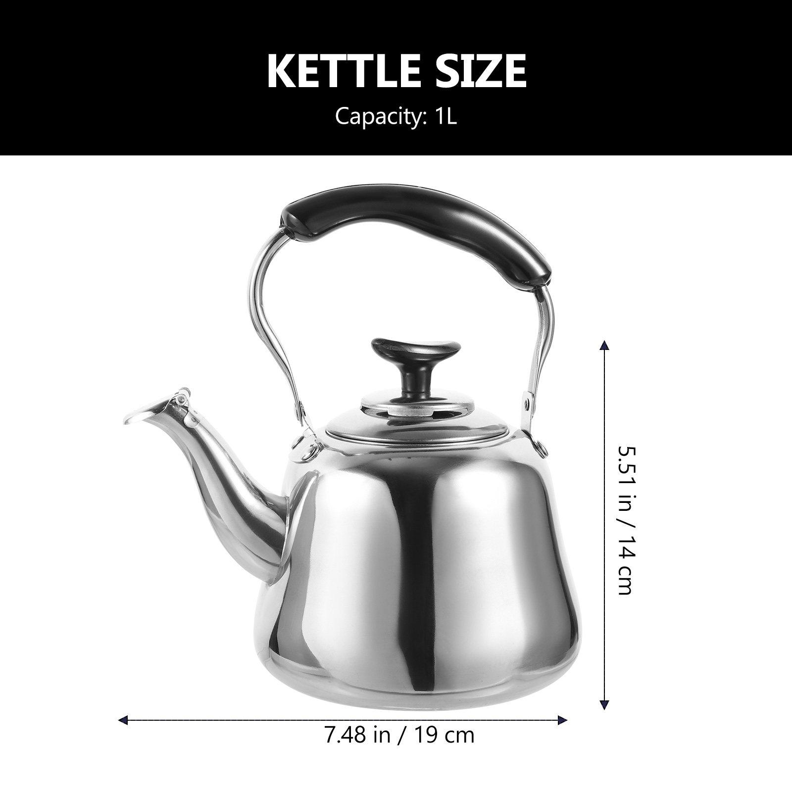 

1Pcs Stainless Steel Teakettle Whistling Boil Water Kettle with Music Steam Alert for Home Kitchen Gas Induction Heating Water